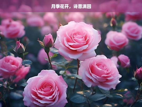 月季花开，诗意满园，月季花开满诗意之园