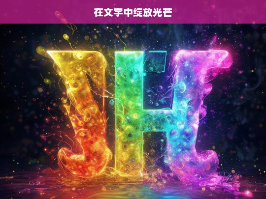 在文字中绽放光芒，文字中的光芒绽放